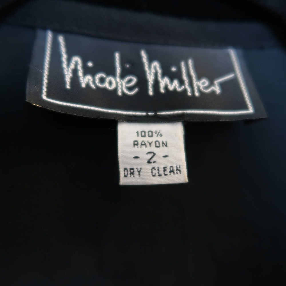 Vintage 90s Nicole Miller black velvet midi dress - Picture 4 of 9